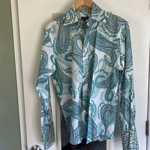 Ted Baker shirt - blue paisley with French cuffs